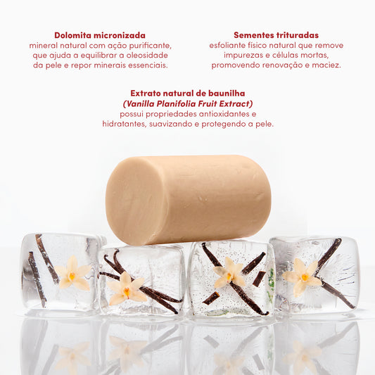 Benefícios do Sabonete Esfoliante Vanilla com sementes trituradas e baunilha