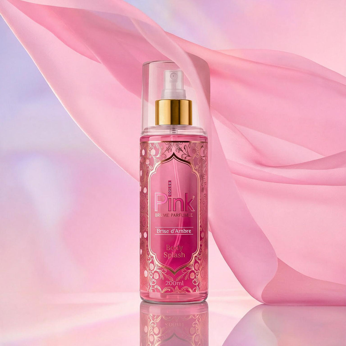 Body splash Brise d'Ambre com tecido rosa esvoaçante